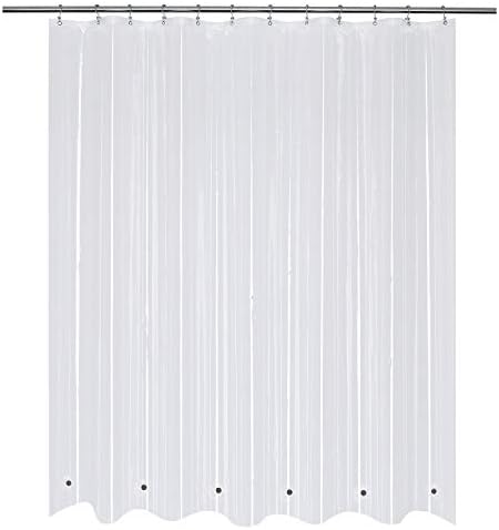 Mrs Awesome 72x68 Shorter Shower Curtain Liner with 6 Magnets Clear