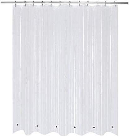 Mrs Awesome 72x68 Shorter Shower Curtain Liner with 6 Magnets Clear