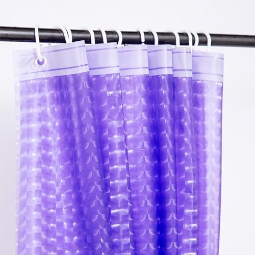 Purple Shower Curtain Liner, 100% Waterproof EVA 3D Shower Curtains with 3 Duty Heavy Bottom Magnets and 12 Rust Proof Grommets, 72x72 Weighted Shower Liner for Shower Stall, Bathtubs