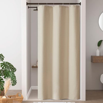 Madison Park Arbor Waffle Stall Shower Curtain, 36 x 72, Beige Solid