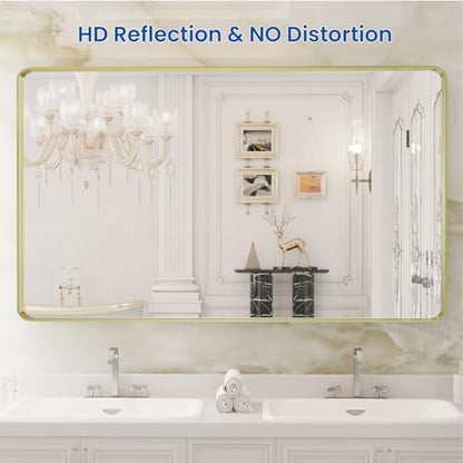 WEER Gold Bathroom Vanity Mirror 50X30 Inch
