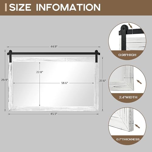 COGOOD Farmhouse Bathroom Mirrors for Over Sink - 30 x 45 White