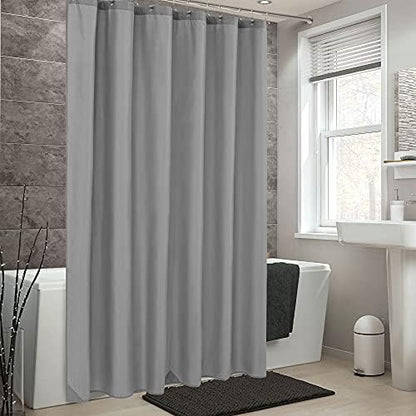 ALYVIA SPRING 72x74 Long Waterproof Fabric Shower Curtain or Liner Grey