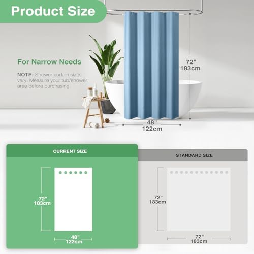 Dynamene Stall Waffle Shower Curtain 256 GSM Heavy 48"x72" Moonlight Blue