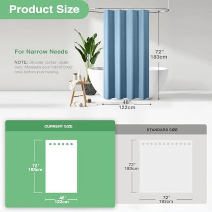 Dynamene Stall Waffle Shower Curtain 256 GSM Heavy 48"x72" Moonlight Blue