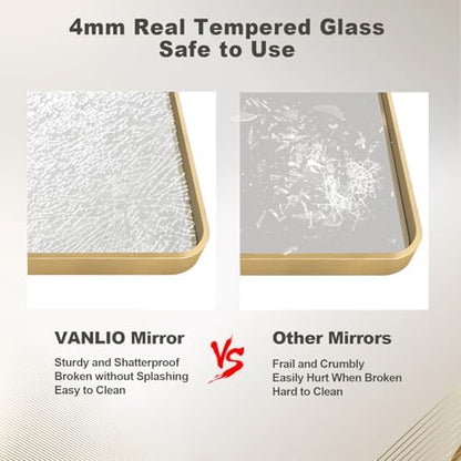 40x30 Inch Gold Framed Bathroom Mirror