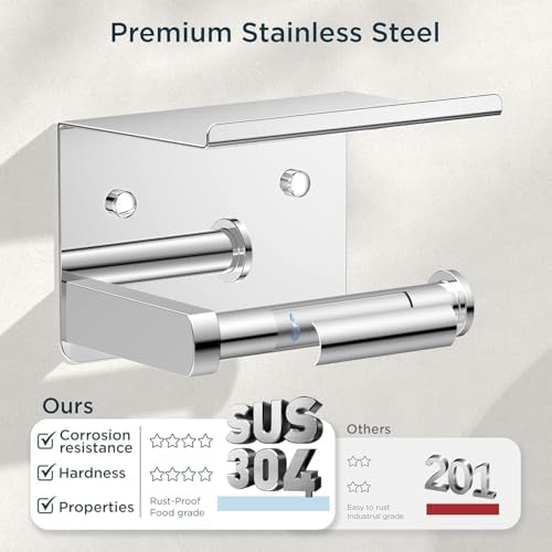 FORIOUS Bathroom Accessories, 5-Piece Bathroom Hardware Set - 24" Towel Bar