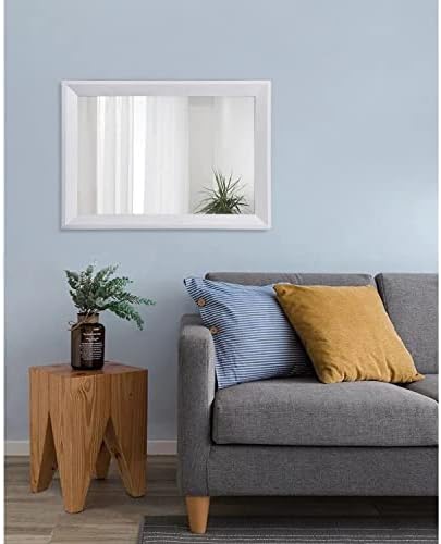 AAZZKANG Rectangular Wall Mirror Decorative Wood Framed Mirrors Large 20"x16" for Farmhouse Bedroom Bathroom Living Room Entryway Hanging Home Decor