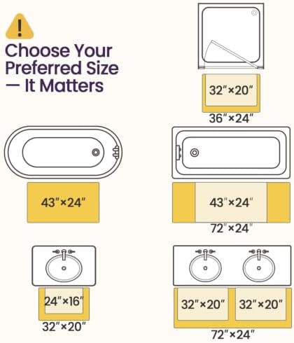 DEXI Bathroom Rugs 36x24, Non-Slip and Absorbent Bath Mat, Cream