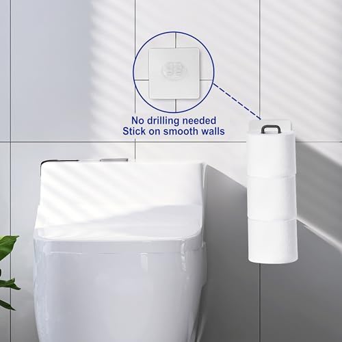 Black Toilet Paper Holder, Bathroom Toilet Paper Roll Holder with Storage Extra 2 Rolls, Over The Tank Toilet Paper Holder with Storage, Stainless Steel, 2Pcs