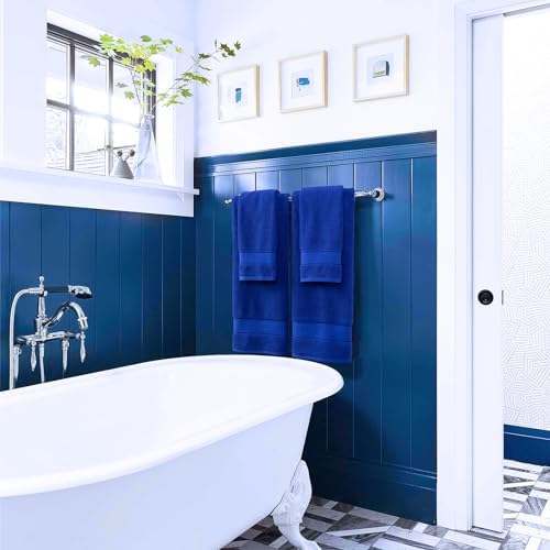 COZYART Bath Towel Set 6 PCS, Royal Blue Luxury 100% Turkish Cotton 650GSM