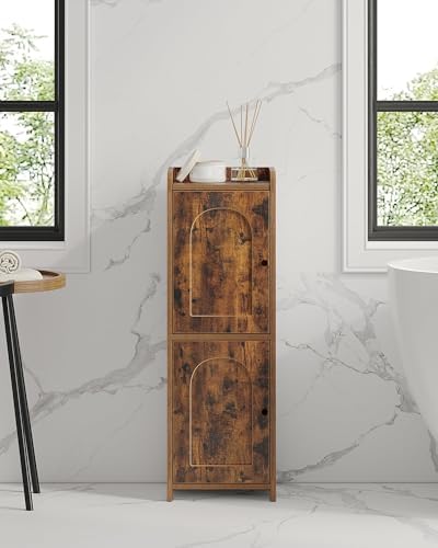 Hzuaneri Bathroom Storage Cabinet, Small Corner Floor Cabinet with 2 Doors