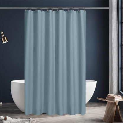 N&Y HOME Fabric Shower Curtain or Liner with Magnets, Blue Fog