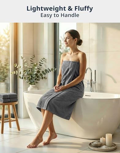 LANE LINEN Bath Towel Set 100% Cotton 12 Piece Soft Absorbent - Grey