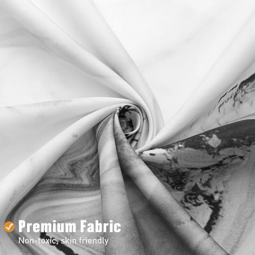 Grey Marble Fabric Shower Curtain, Abstract Watercolor, 36 x 72 Inches