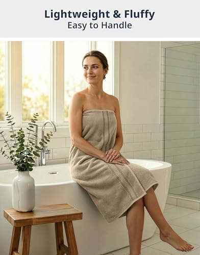 LANE LINEN Bath Sheet Set Soft Absorbent Quick Dry 100% Cotton - Taupe