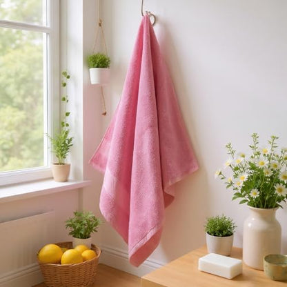 COZYART Bath Towel Set 6 PCS, Pink Luxury 100% Turkish Cotton 650GSM