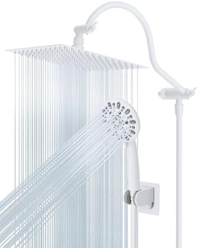 Hibbent All Metal High Pressure Rainfall 10'' Shower Head with Handheld