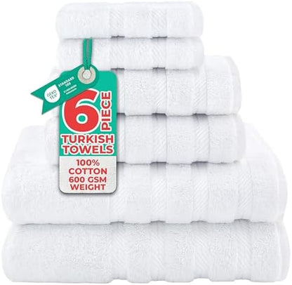American Soft Linen 100% Cotton Luxury Turkish Towels, 6 Piece Towel Set