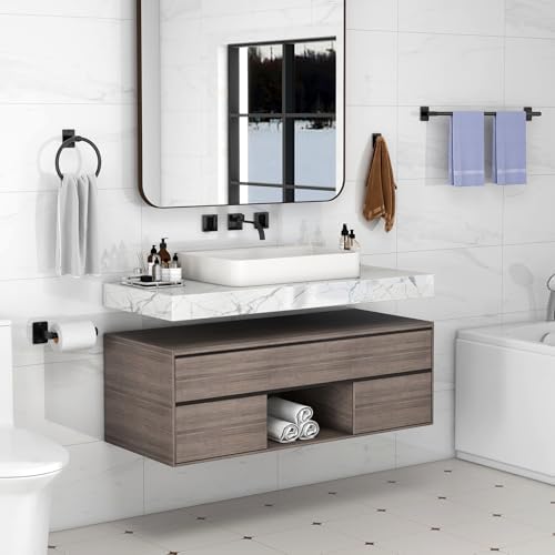 KLJKPA 10-Piece Bathroom Accessories Set, 24 inch Towel Bar