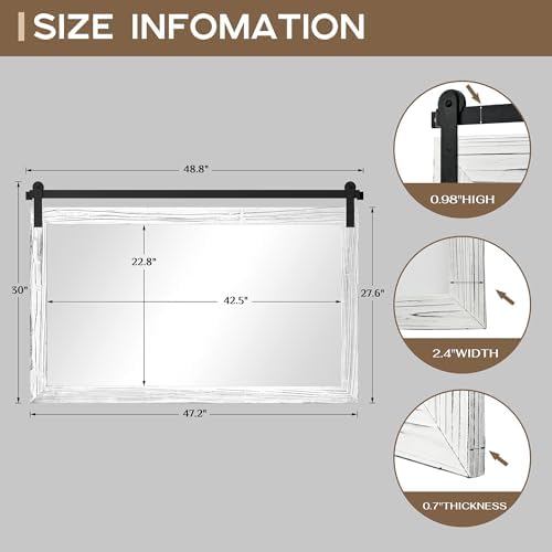 COGOOD Farmhouse Bathroom Mirrors for Over Sink - 30 x 49 White