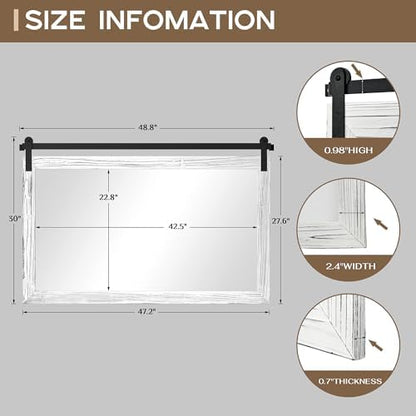 COGOOD Farmhouse Bathroom Mirrors for Over Sink - 30 x 49 White