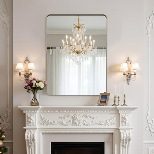32"x24"Bathroom Vanity Mirror for Wall Aluminum Framed Farmhouse Rectangle
