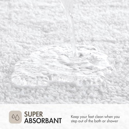 Madison Park Evan 100% Cotton Bath Rug Plush Absorbent, 20" x 30", White