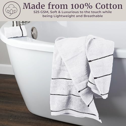 Lavish Home Bathroom Towels Set, Bathroom Accessories, White, Set of 6