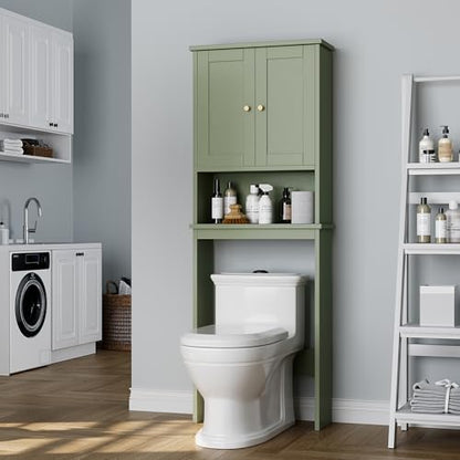 Over the Toilet Storage Cabinet, Bathroom Storage Organizer, Green