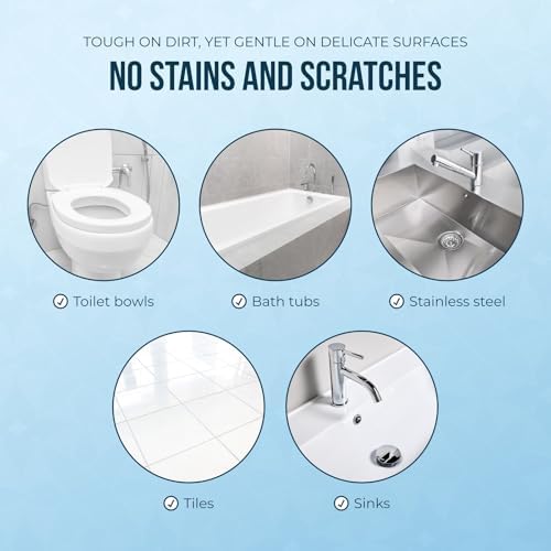 Powerstone Pumice Stone Toilet Bowl Cleaner with Handle (6-Pack) – Heavy-Duty Hard Water Stain Remover for Toilets, Grills, Tiles, and Pools – Non-Scratch Scouring Stick for Deep Cleaning