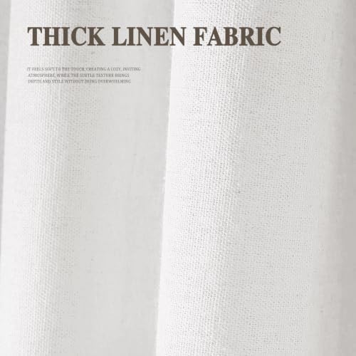 Farmhouse Shower Curtain Ruffle Linen White 60" W x 72" L