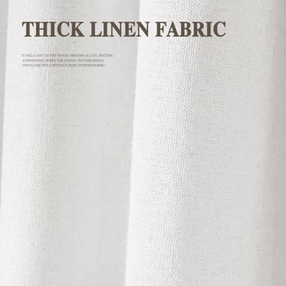 Farmhouse Shower Curtain Ruffle Linen White 60" W x 72" L