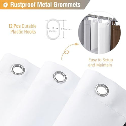 BTTN 72 x 84 Tall Modern Geometric Waterproof Fabric Shower Curtain, Brown