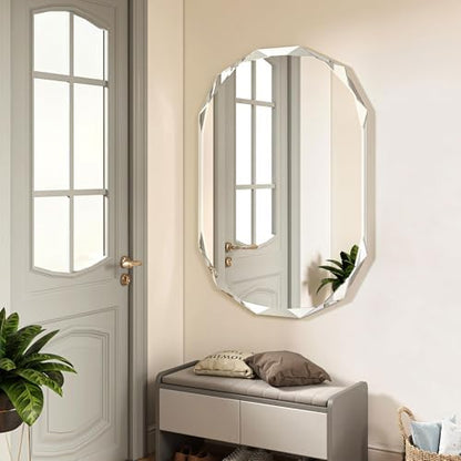 20x30 Inch Bathroom Mirrors for Over Sink, Round Frameless Mirrors for Wall