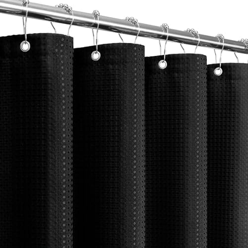 Gibelle Small Stall 230GSM Heavy Duty Black Shower Curtain, 36 x 72