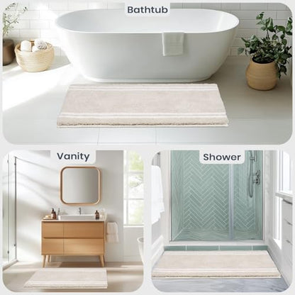 PURRUGS Bathroom Rug, Bath Mat, 30" x 60", Beige