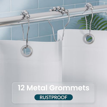 Titanker White Shower Curtain Liner 72 x 72 Plastic Shower Liner Washable Inside Shower Curtain Liner PEVA Shower Curtains for Bathroom with Magnets and Rustproof Metal Grommet Holes (Pack of 3)