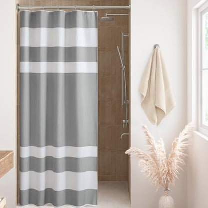 Madison Park Spa Waffle Stall Shower Curtain for Bathroom, 54 x 78, Grey