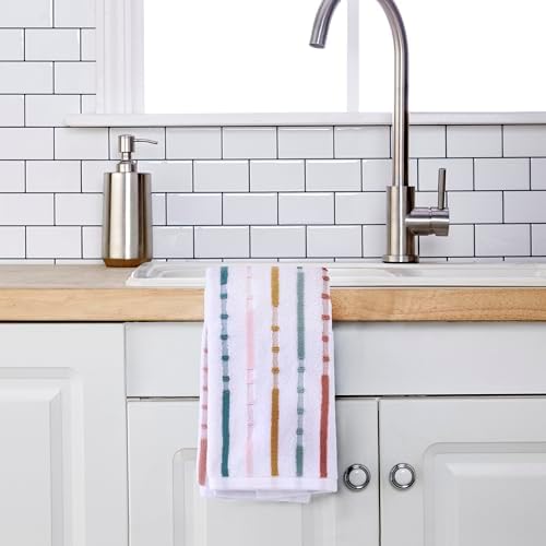 SKL Home Modesto Stripe Hand Towel Set-2pc, Premium 100% Cotton, Multi