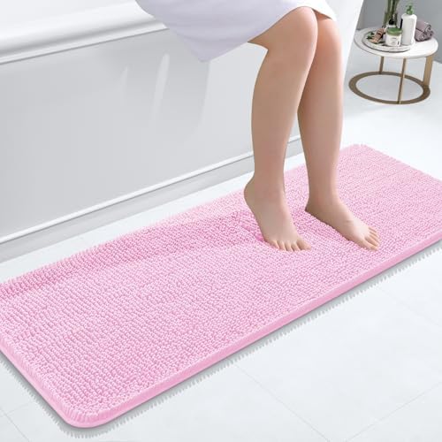 OLANLY Bathroom Runner Rugs 47x17, Extra Soft Absorbent Chenille Bath Rugs