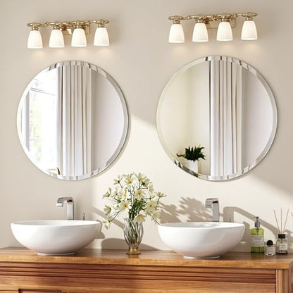 24x24 Inch Bathroom Mirrors for Over Sink, Frameless Mirrors for Wall