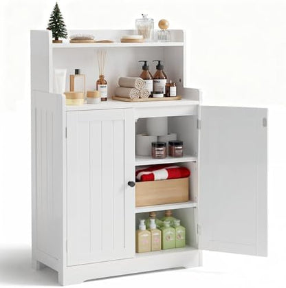 Gizoon 40" H Bathroom Storage Cabinet with 2 Adjustable Shelves, White