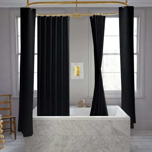 Nasitos Fabric Shower Curtain Liners with Magnets 2 Pack 70X72 Inch White