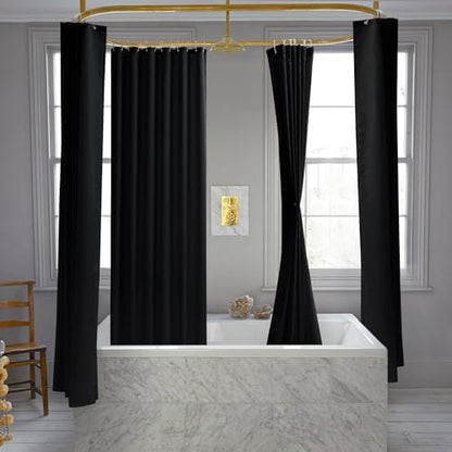 Nasitos Fabric Shower Curtain Liners with Magnets 2 Pack 70X72 Inch White