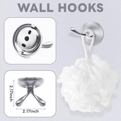 Brushed Nickel Bathroom Hardware Set Wall Mounted Brushed Nickel Accessories Set 4 Pieces Bathroom Hardware Set, 23.6 inch Towel Bar | Towel Hook | Toilet Paper Holder | Hand Towel Holder