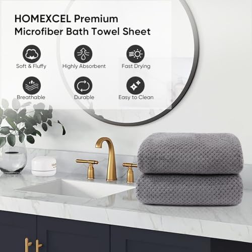 HOMEXCEL Bath Sheets 2PK, 35x70 in, Absorbent&Soft, Extra Large Bath Towel