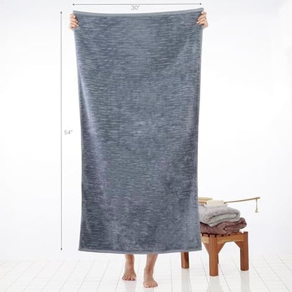 SKL Home CloudSoft Bath Towel, 100% Cotton Luxury, Smoke Blue