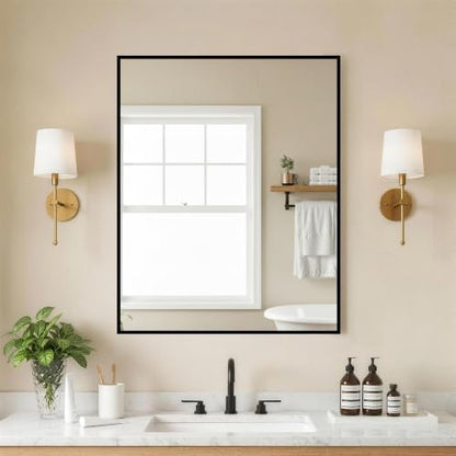 FICTOR Bathroom Vanity Mirror for Over Sink, 24" x 30", Black