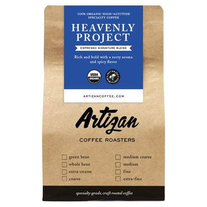 Artizan Coffee USDA Organic Ground Coffee | Heavenly Project - High Altitude Blend | Dark Roast | Medium Grind for Drip | 5 lbs | Roasted in South Florida